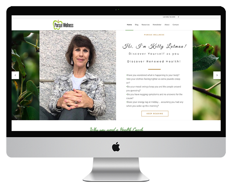 Health Coach Web Design - Pursue Wellness for You