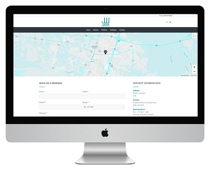 J Walker Construction Contact Page