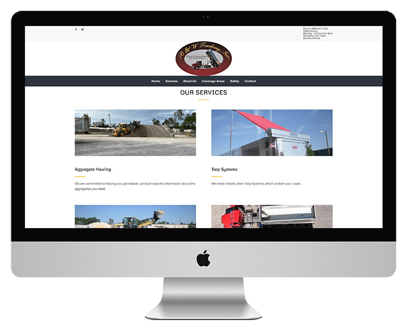 B and W Trucking Web Design 2