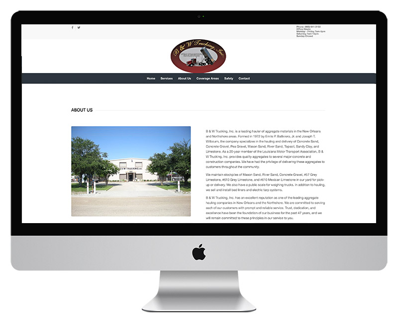 B and W Trucking Web Design 7
