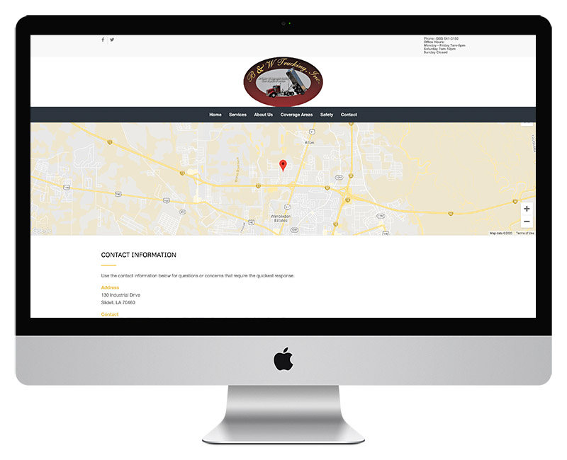 B and W Trucking Web Design 9