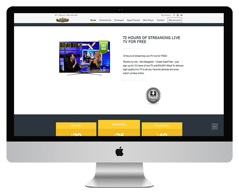 Allset TV Streaming TV Web Design 2