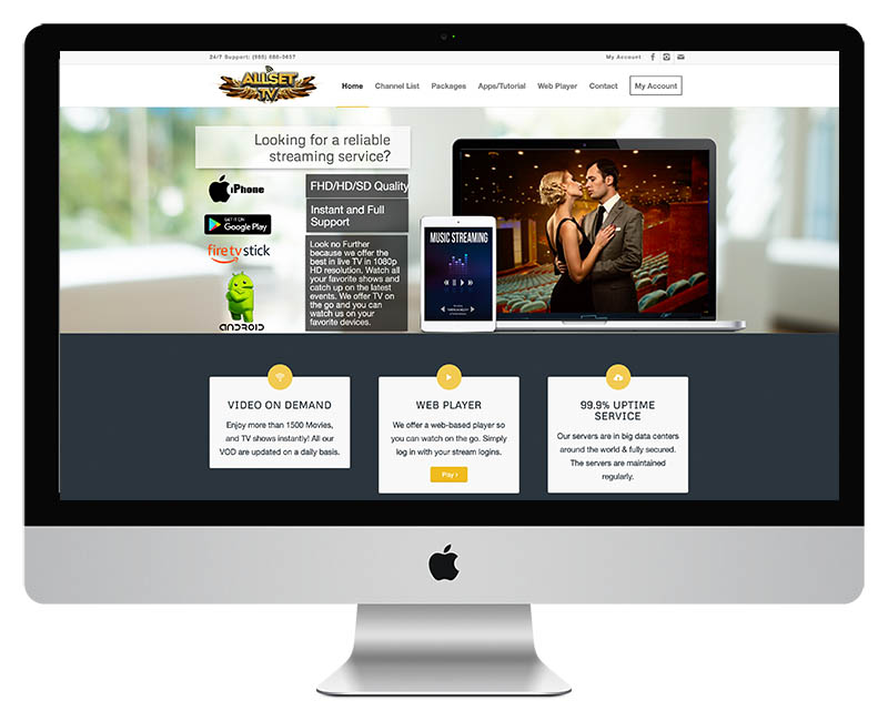 Web Design for Allset TV Streaming Services