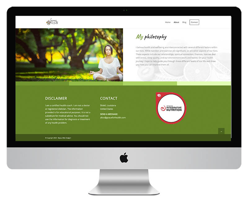 Health Coach Web Design