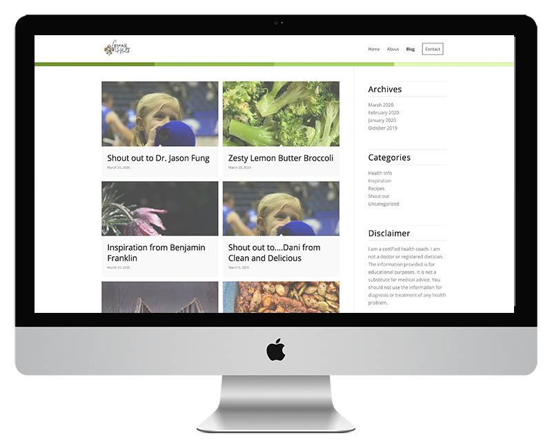 Health Coach Web Design