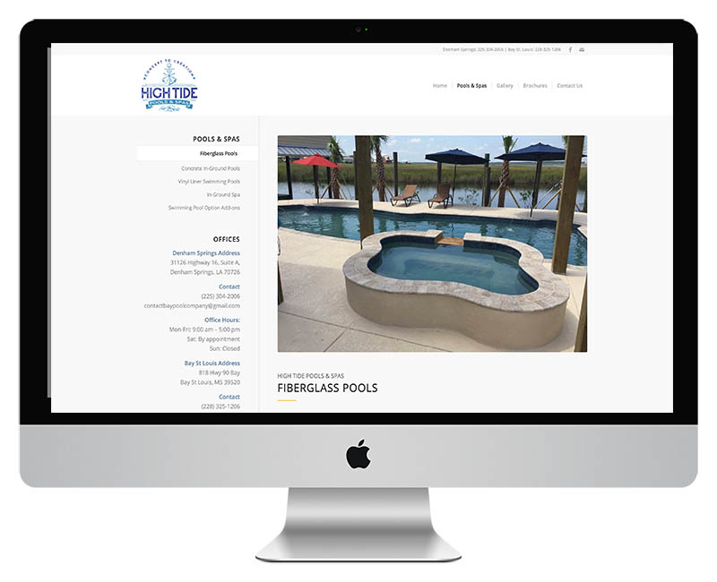 High Tide Pools and Supplies Web Design8