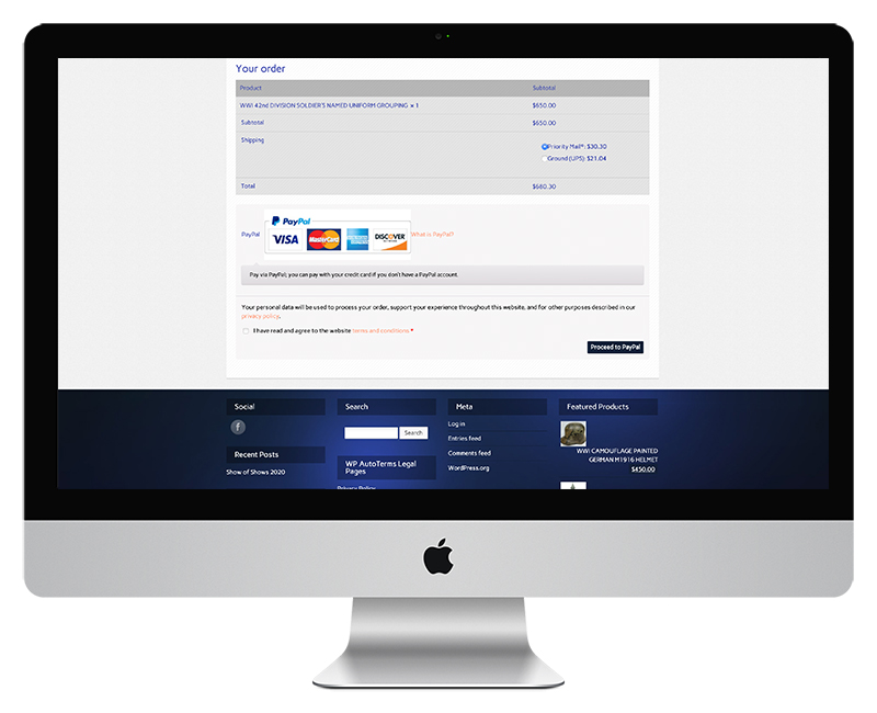 Old Patriot MIilitaria Ecommerce Web Design 10