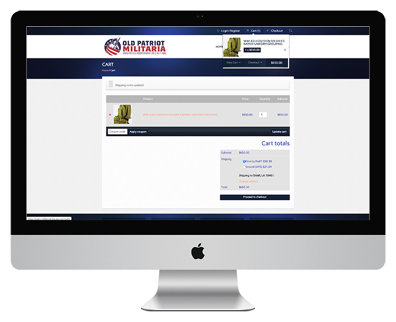 Old Patriot MIilitaria Ecommerce Web Design 8