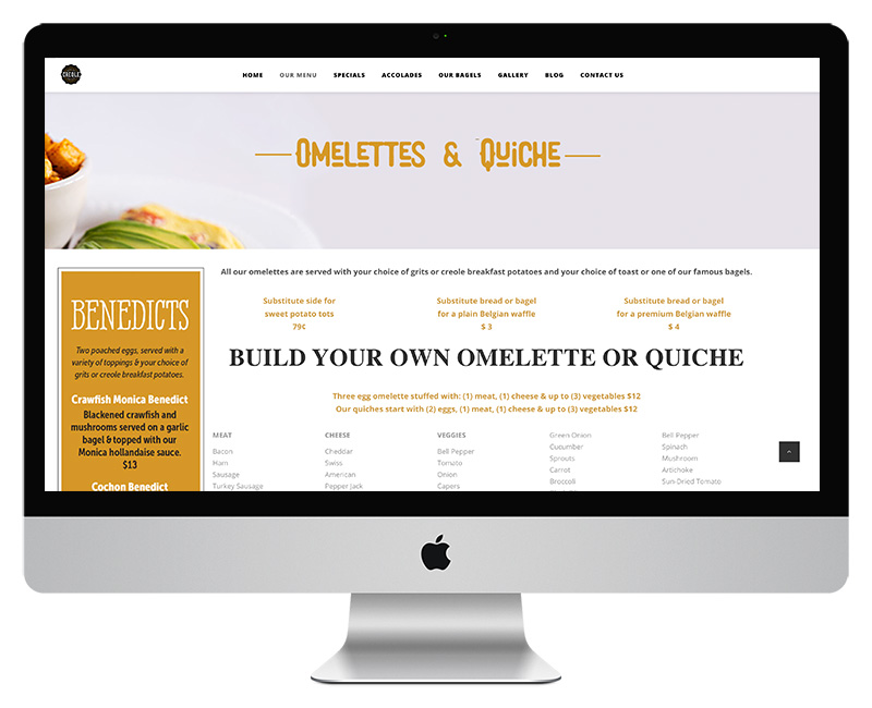 Creole Bagelry Menu Page 4