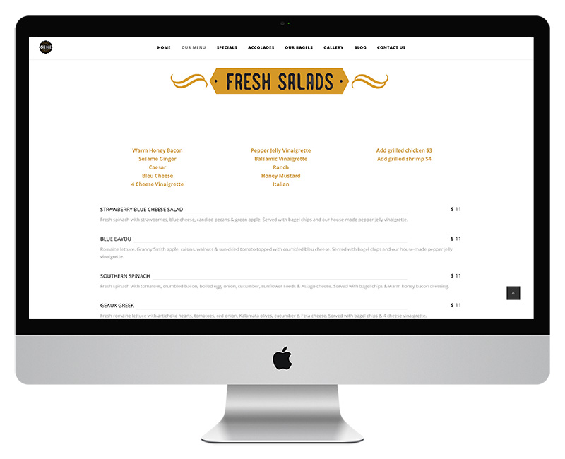 Creole Bagelry Menu Page 6