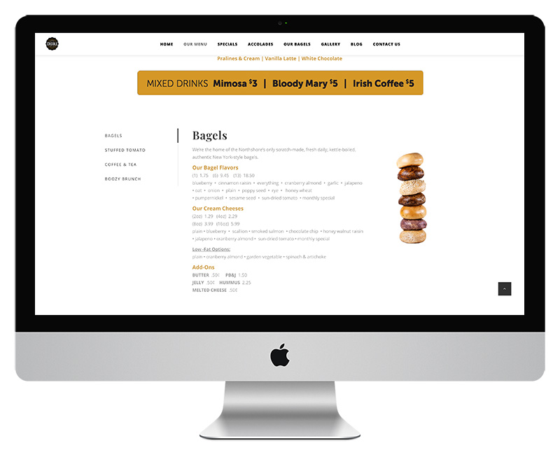Creole Bagelry Menu Page 9