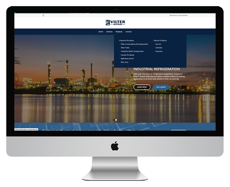 Home Page Slider 2 with menu showing