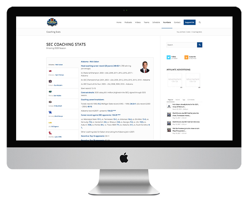 sec coaching stats page