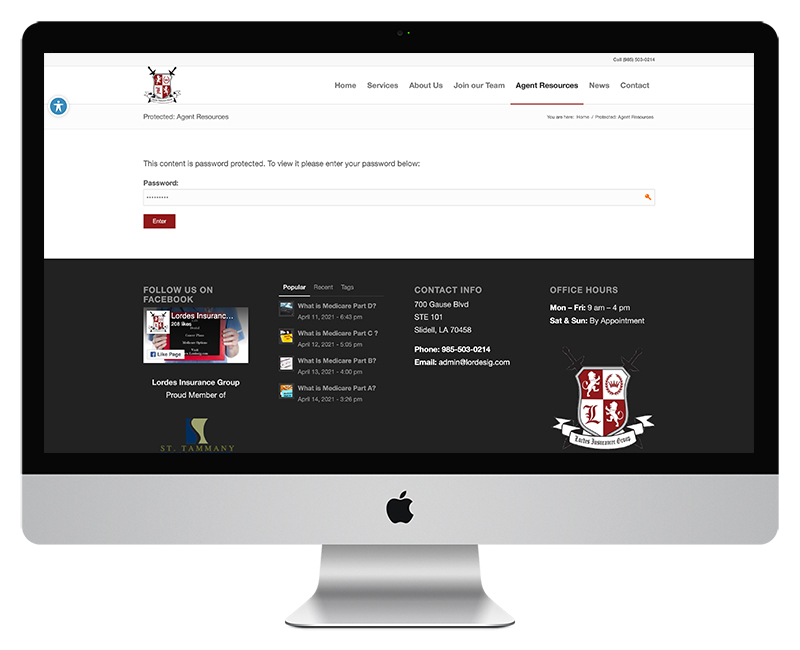 Password Protected page