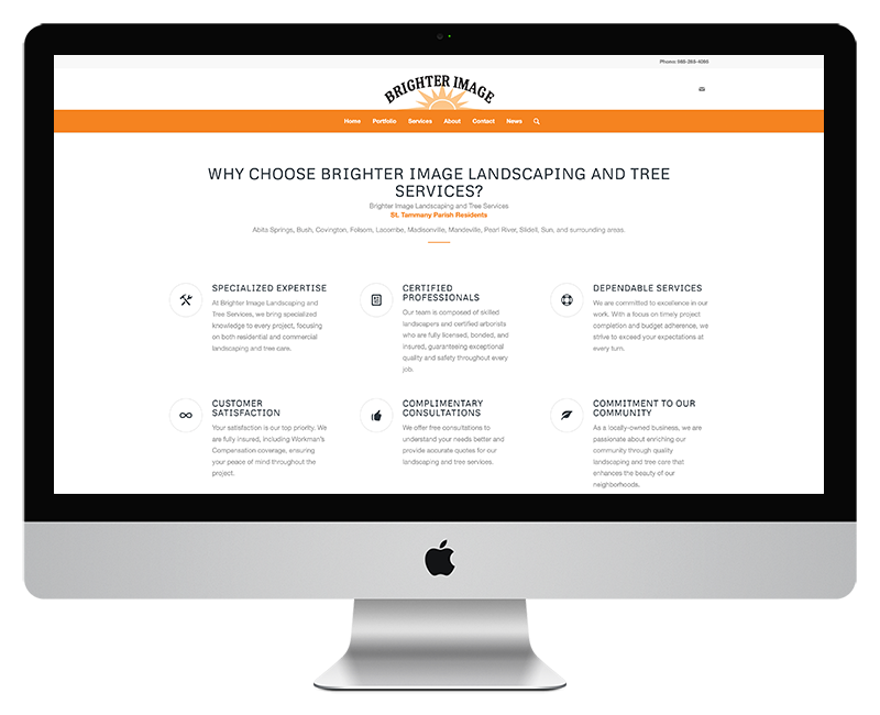 Brighter Images Landscape Web Design About Page