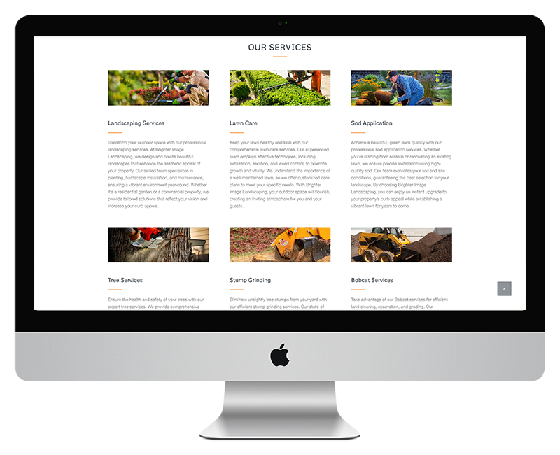 Brighter Images Landscape Web Design Home Page 2