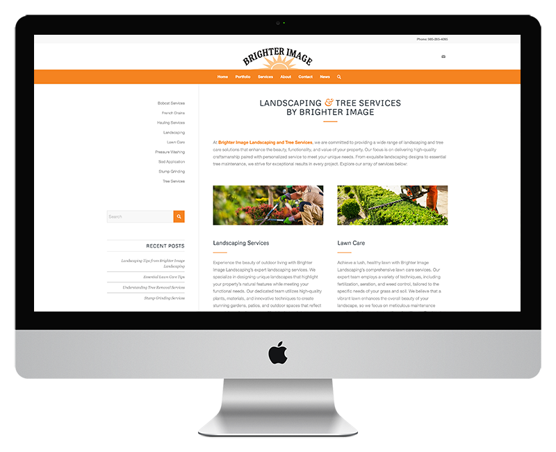 Brighter Images Landscape Web Design Services Page