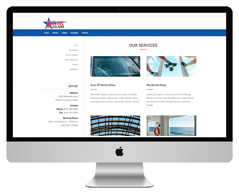 Starglass Service Page