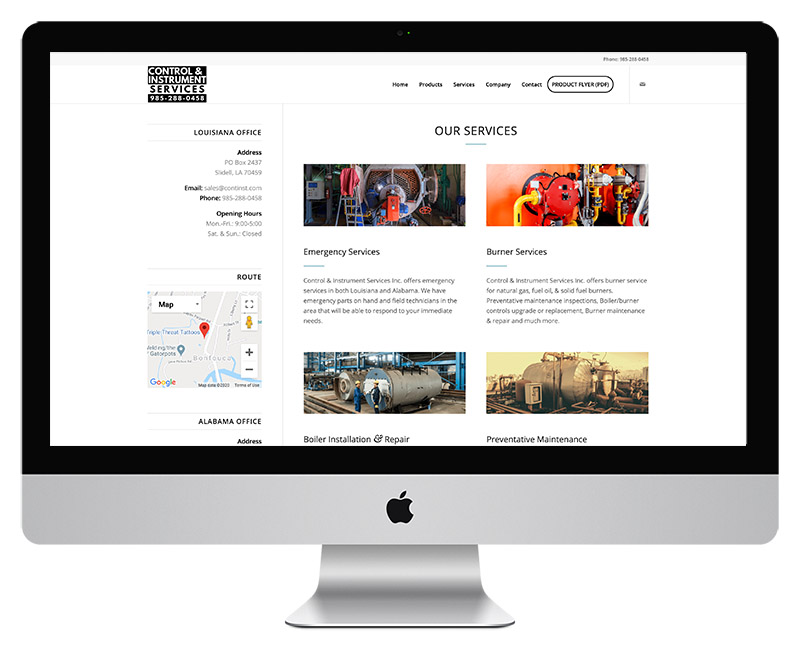 Control Instrument Services Web Design 5