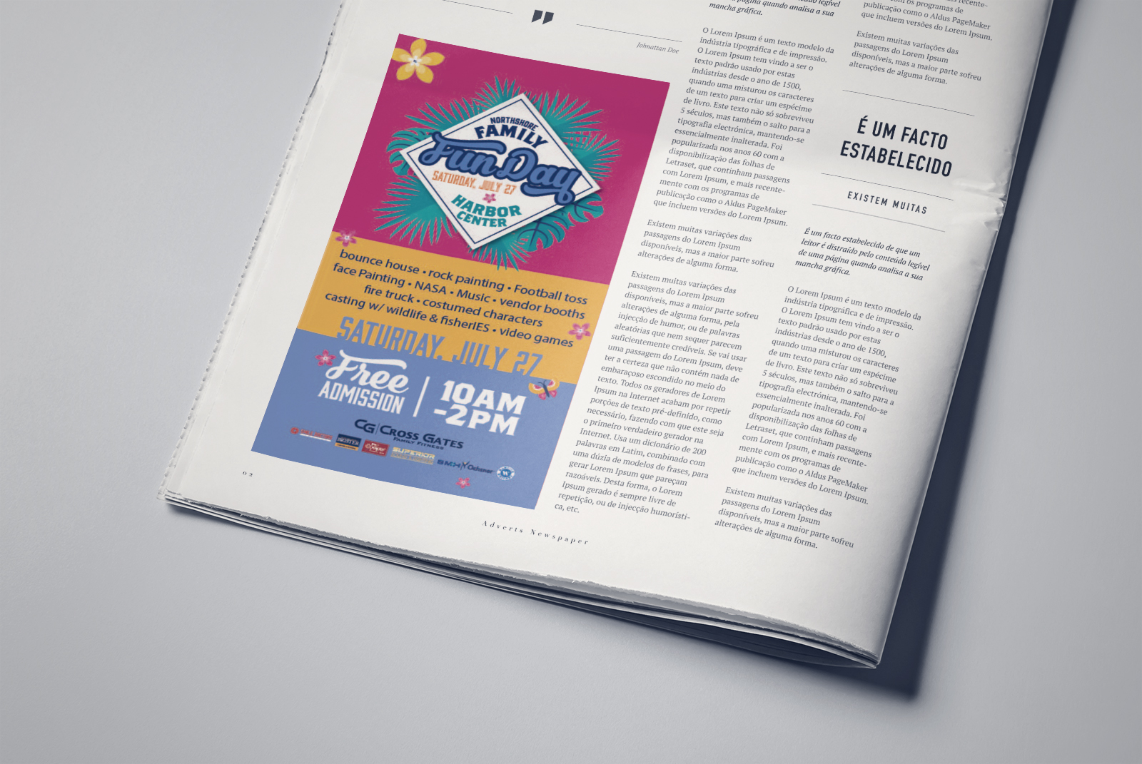 Newspaper Ad Design for Harbor Center