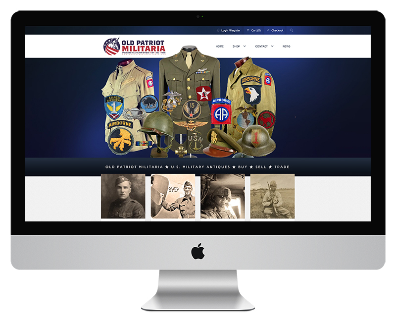Old Patriot MIilitaria eCommerce Web Design 1 Old Patriot MIilitaria Auction Web Design and eCommerce Web Design