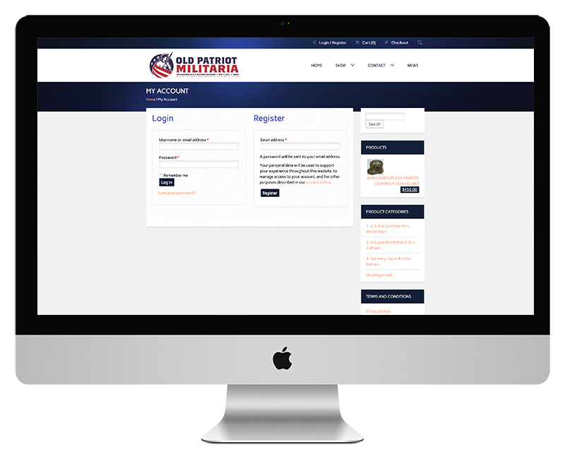 Old Patriot MIilitaria Ecommerce Web Design 11 Old Patriot MIilitaria Ecommerce Web Design 11