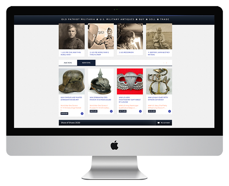 Old Patriot MIilitaria Ecommerce Web Design 2 Old Patriot MIilitaria Ecommerce Web Design 2