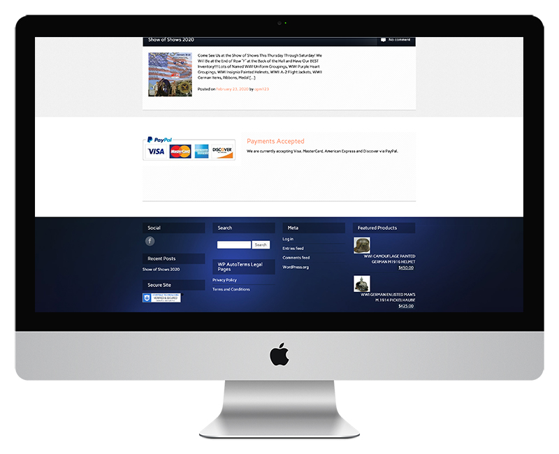 Old Patriot MIilitaria Ecommerce Web Design 3 Old Patriot MIilitaria Ecommerce Web Design 3