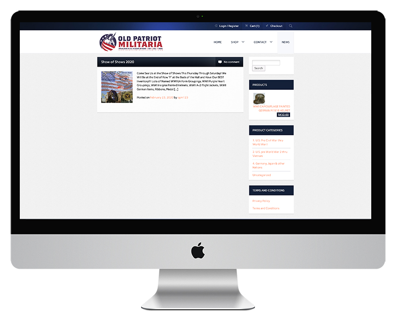 Old Patriot MIilitaria Ecommerce Web Design 7 Old Patriot MIilitaria Ecommerce Web Design 7