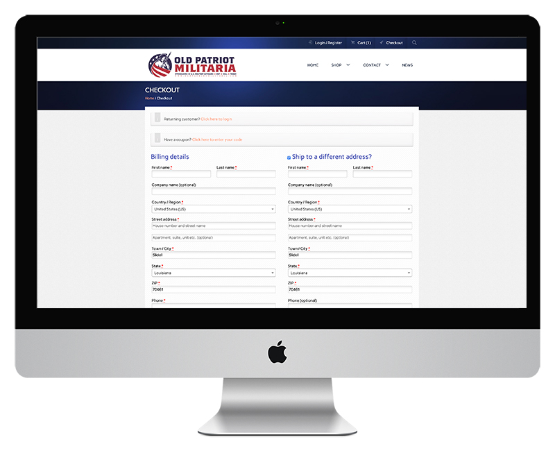 Old Patriot MIilitaria Ecommerce Web Design 9 Old Patriot MIilitaria Ecommerce Web Design 9