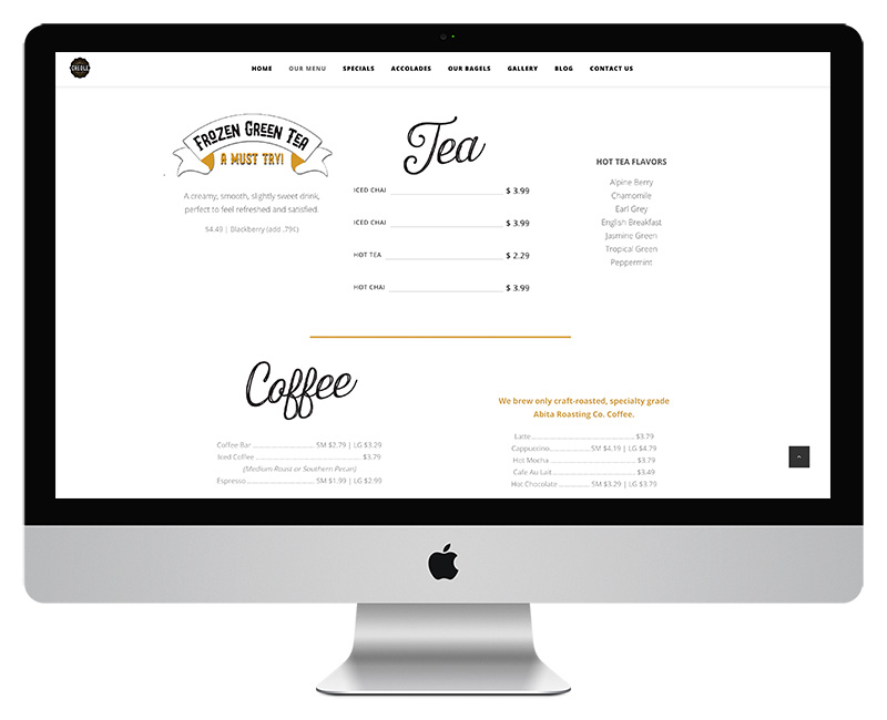 Creole Bagelry Menu Page 8