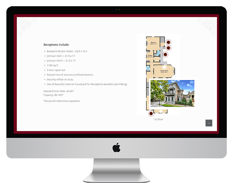 Receptions at the Lanaux Mansion with virtual tour