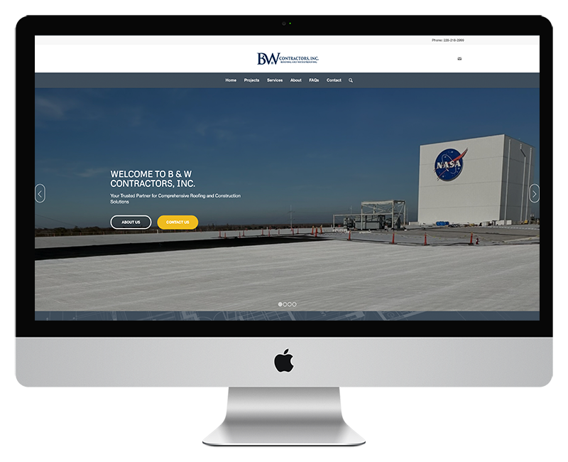 B&W Contractors, Inc. Website Design 1 B&W Contractors Web Design Home Page