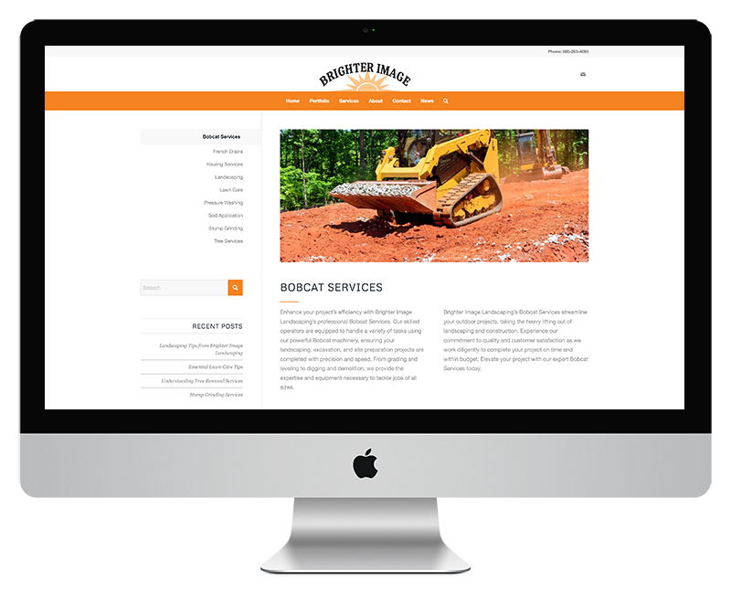 Brighter Images Landscape Web Design - Bobcat Services Page Brighter Images Landscape Web Design Bobcat Services Page