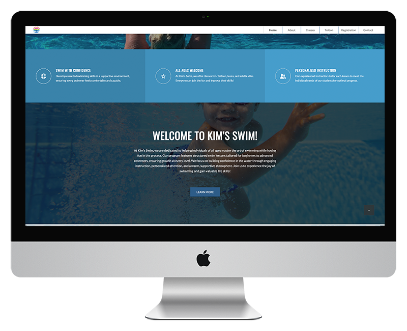 Kim's Swim Lessons Web Design - Home Page 3 Kims Swim Lessons Web Design Home Page 3