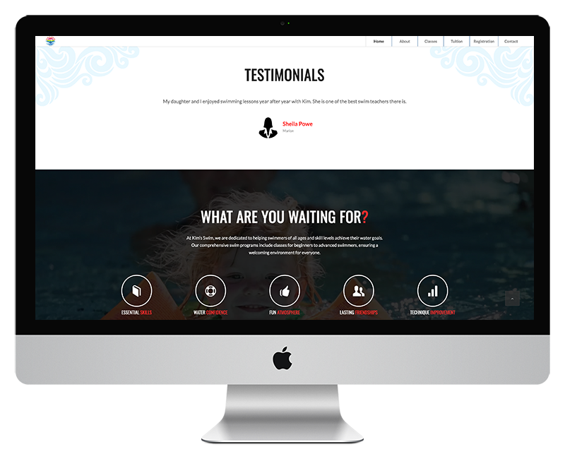Kim's Swim Lessons Web Design - Home Page 6 Kims Swim Lessons Web Design Home Page 6