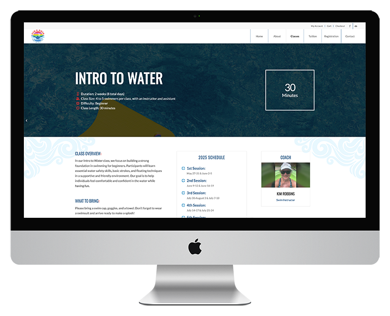 Kim's Swim Lessons Web Design - Intro to Water Lessons Page 1 Kims Swim Lessons Web Design Intro to Water Lessons Page 1